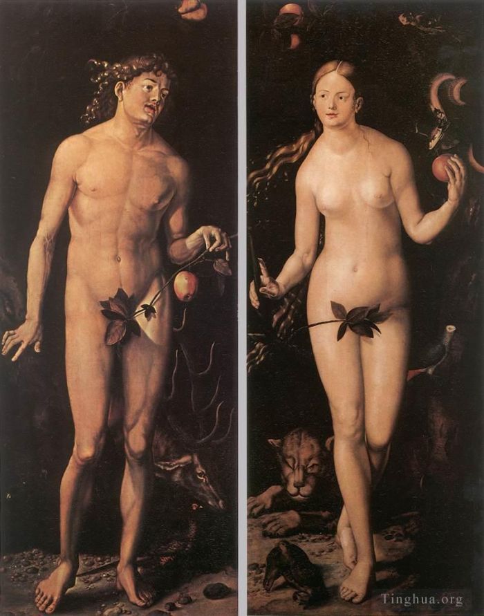 汉斯·鲍尔丁 的油画作品 -  《亚当和夏娃》