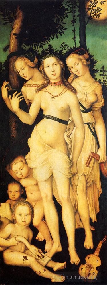 汉斯·鲍尔丁 的油画作品 -  《美惠三女神的和谐》