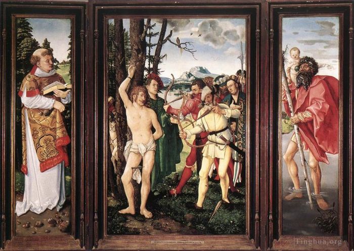 汉斯·鲍尔丁 的油画作品 -  《圣塞巴斯蒂安祭坛画》