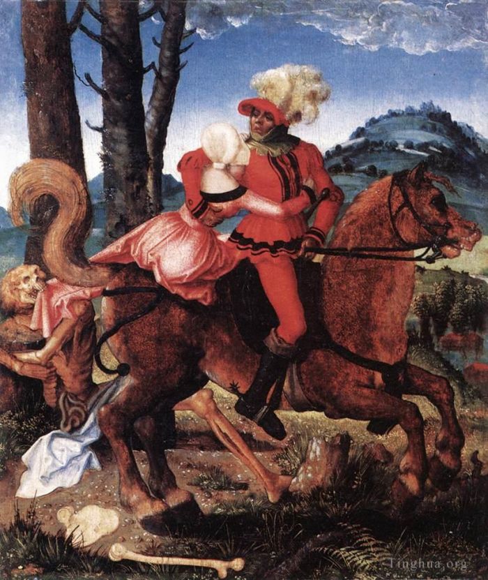 汉斯·鲍尔丁 的油画作品 -  《骑士,少女与死亡》