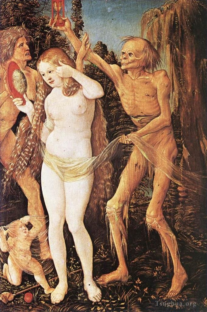 汉斯·鲍尔丁 的油画作品 -  《女人与死亡的三个时代》