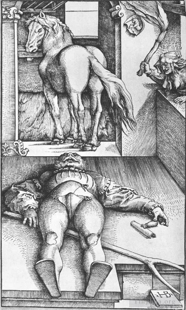 汉斯·鲍尔丁 的各类绘画作品 -  《新郎被施了魔法》