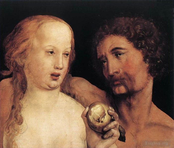 小汉斯·贺尔拜因 的油画作品 -  《亚当和夏娃》