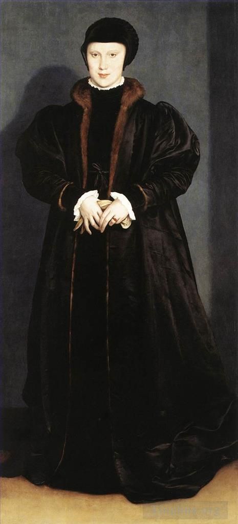 小汉斯·贺尔拜因 的油画作品 -  《丹麦的克里斯蒂娜米兰公爵夫人》