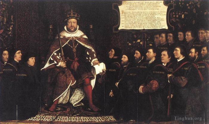 小汉斯·贺尔拜因 的油画作品 -  《亨利八世和理发师外科医生》