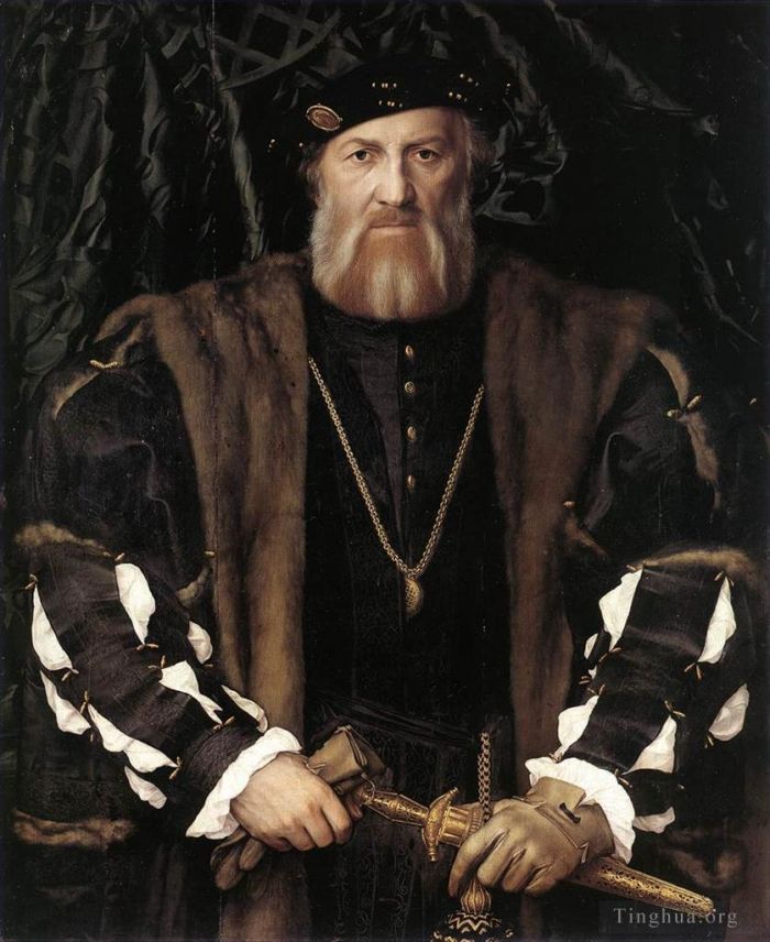 小汉斯·贺尔拜因 的油画作品 -  《莫雷特勋爵查尔斯·德·索利埃的肖像》