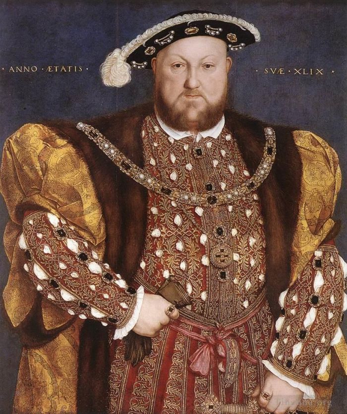 小汉斯·贺尔拜因 的油画作品 -  《亨利八世的肖像》
