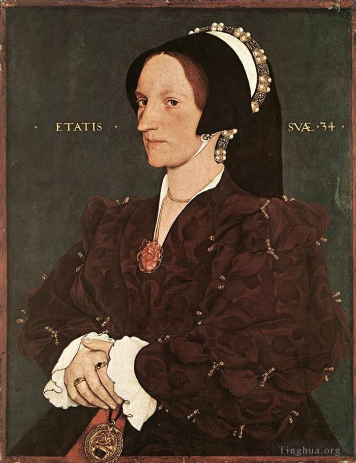 小汉斯·贺尔拜因 的油画作品 -  《玛格丽特·怀亚特李夫人的肖像》