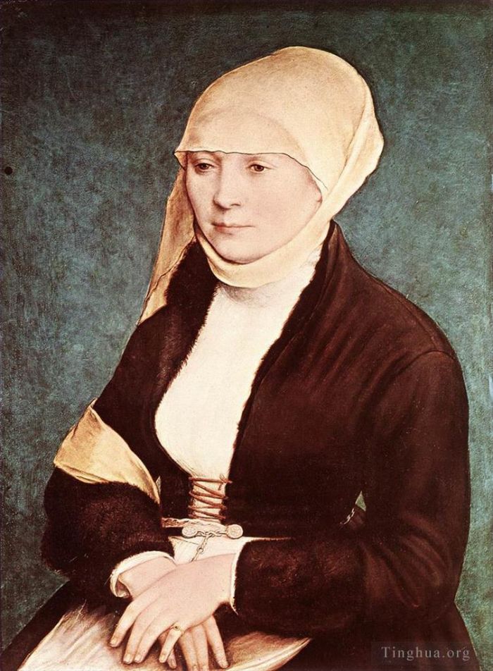 小汉斯·贺尔拜因 的油画作品 -  《艺术家妻子的肖像》