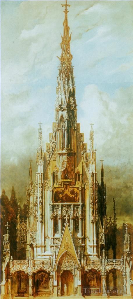 汉斯·马卡特 的油画作品 -  《圣迈克尔·图姆法萨德高蒂斯克格拉布教堂》