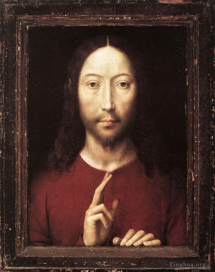 汉斯·梅姆林 的油画作品 -  《基督赐福,1481》