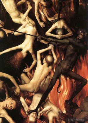 艺术家汉斯·梅姆林作品《最后的审判三联画开放,1467detail10》