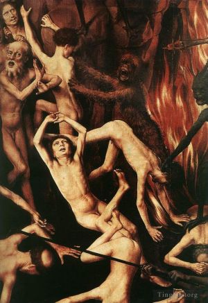 艺术家汉斯·梅姆林作品《最后的审判三联画开放,1467detail11》