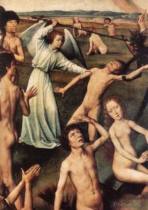 艺术家汉斯·梅姆林作品《最后的审判三联画开放,1467detail8》
