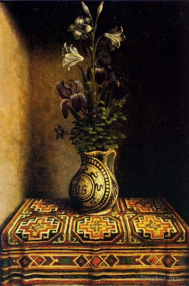 汉斯·梅姆林 的油画作品 -  《玛丽安花饰》