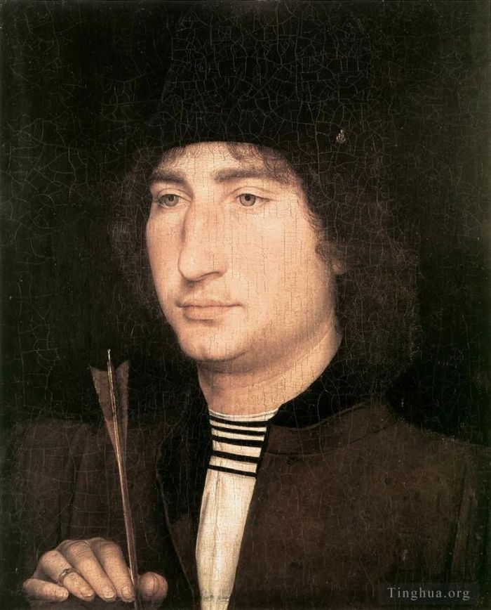 汉斯·梅姆林 的油画作品 -  《持箭男子肖像,1478》