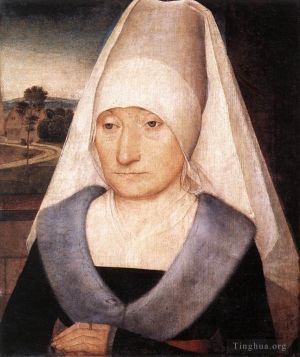 艺术家汉斯·梅姆林作品《老妇人肖像,1470》
