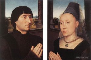 艺术家汉斯·梅姆林作品《威廉·莫雷尔和他的妻子的肖像,1482》