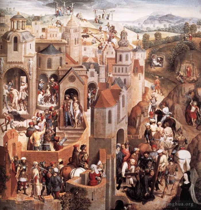 汉斯·梅姆林 的油画作品 -  《基督受难场景,1470detail2》