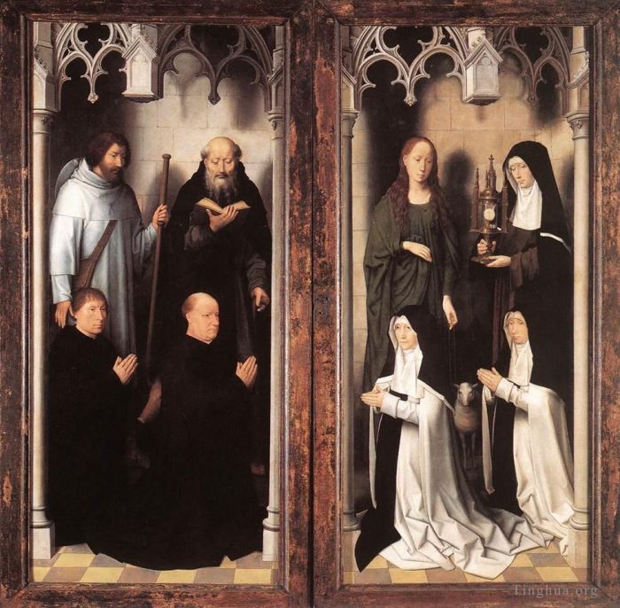 汉斯·梅姆林 的油画作品 -  《圣约翰祭坛画,147detail10close》