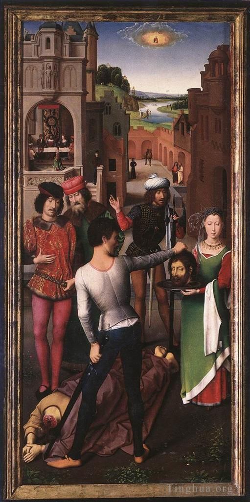 汉斯·梅姆林 的油画作品 -  《圣约翰祭坛画,147detail1左翼》
