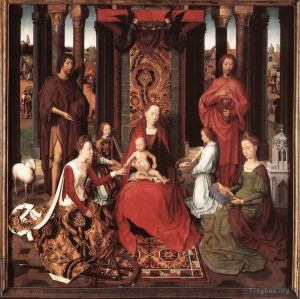 艺术家汉斯·梅姆林作品《圣约翰祭坛画,147detail6central,panel》