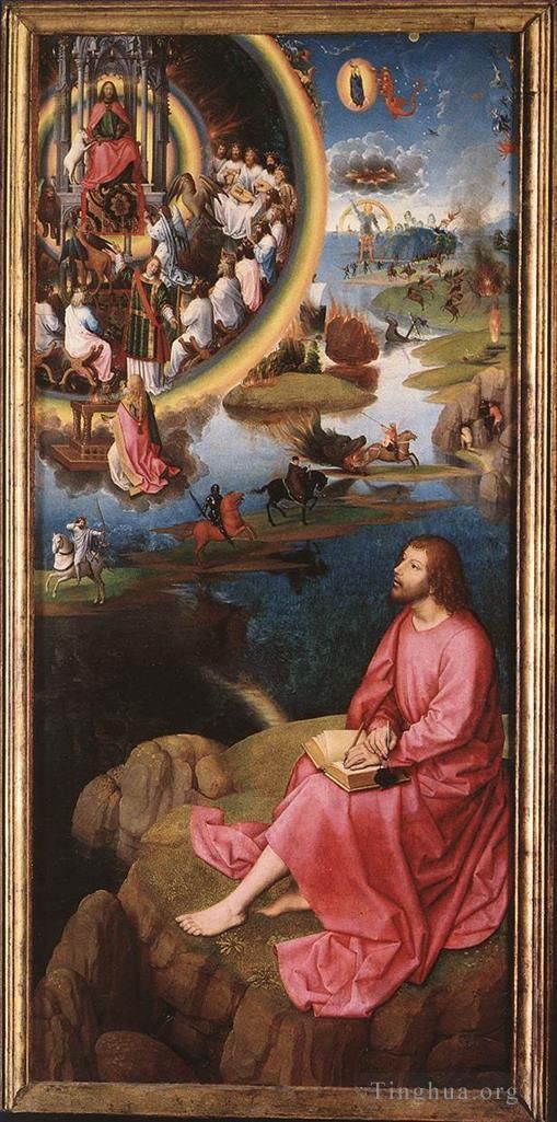 汉斯·梅姆林 的油画作品 -  《圣约翰祭坛画,147detail8右翼》