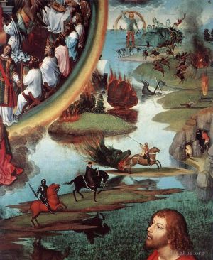 艺术家汉斯·梅姆林作品《圣约翰祭坛画,147detail,右翼》