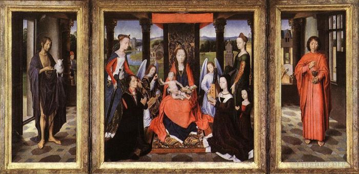 汉斯·梅姆林 的油画作品 -  《多恩三联画,1475》