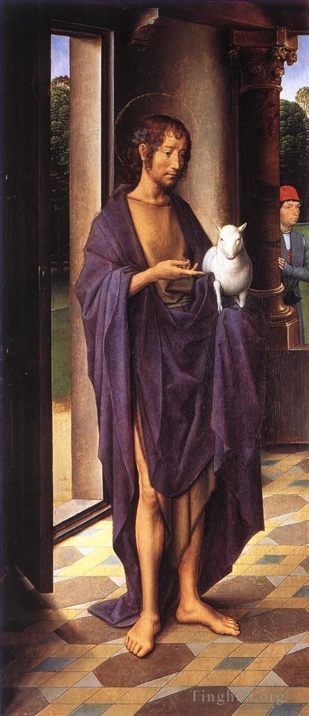 汉斯·梅姆林 的油画作品 -  《多恩三联画,1475detail1left,wing》
