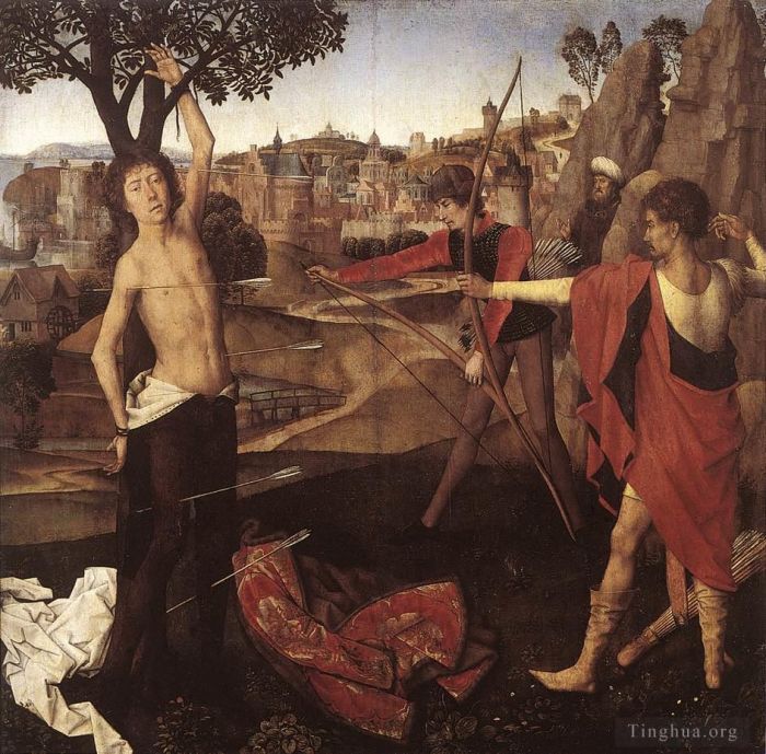 汉斯·梅姆林 的油画作品 -  《圣塞巴斯蒂安殉难,1475》