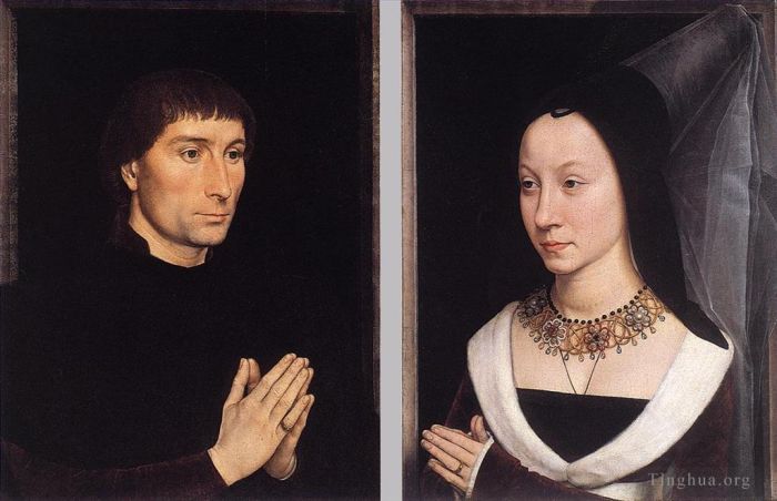 汉斯·梅姆林 的油画作品 -  《托马索·波尔蒂纳里和他的妻子》