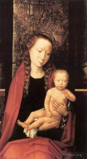 艺术家汉斯·梅姆林作品《圣母与圣子登基,148detail1》