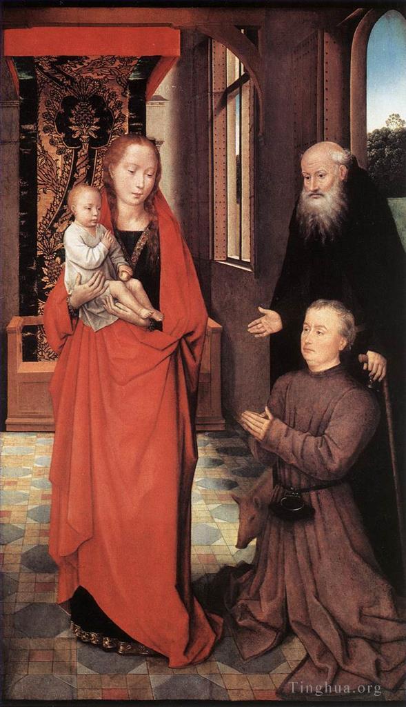 汉斯·梅姆林作品《圣母子与方丈圣安东尼和捐赠者,1472》