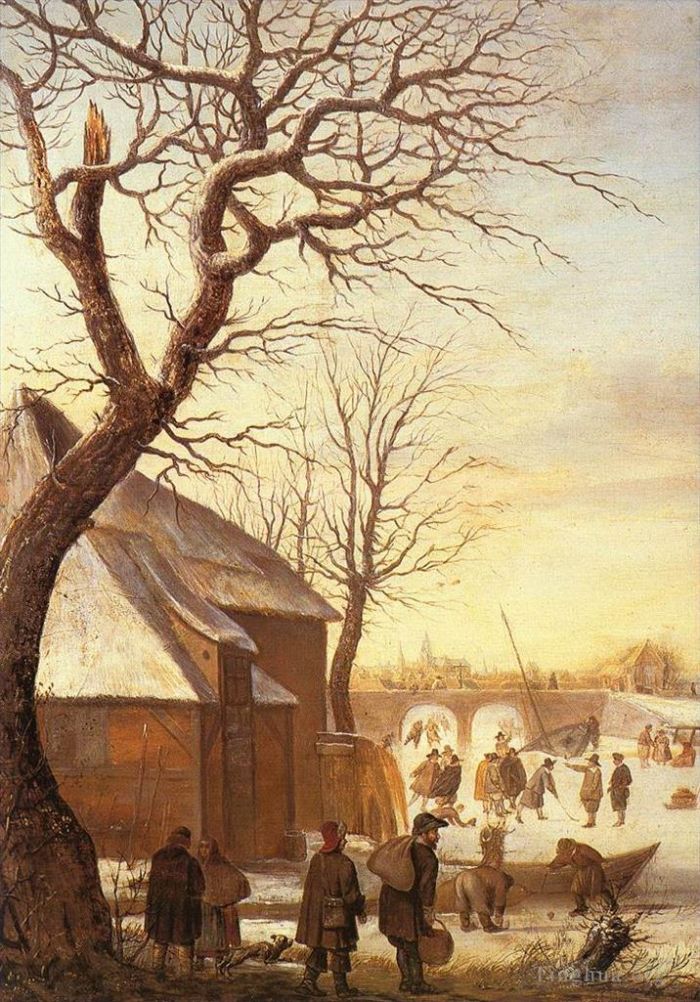 亨德里克·阿维坎普 的油画作品 -  《冬季风景2》