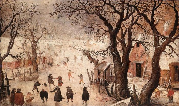 亨德里克·阿维坎普 的油画作品 -  《冬季风景3》