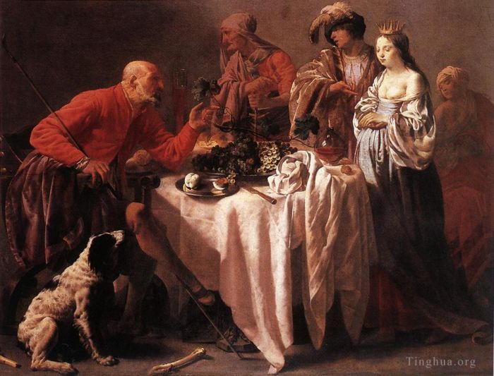 亨德里克·德·布吕根 的油画作品 -  《雅各责备拉班》