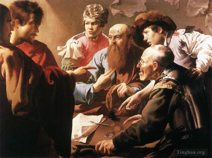 亨德里克·德·布吕根 的油画作品 -  《圣马太的召唤》