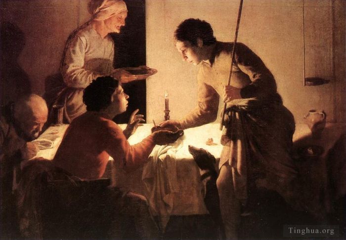 亨德里克·德·布吕根 的油画作品 -  《晚餐》