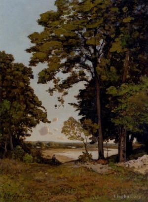 艺术家亨利·哈伯尼斯作品《阿列河畔的夏日》