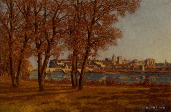 亨利·哈伯尼斯 的油画作品 -  《阿维尼翁教皇城堡》