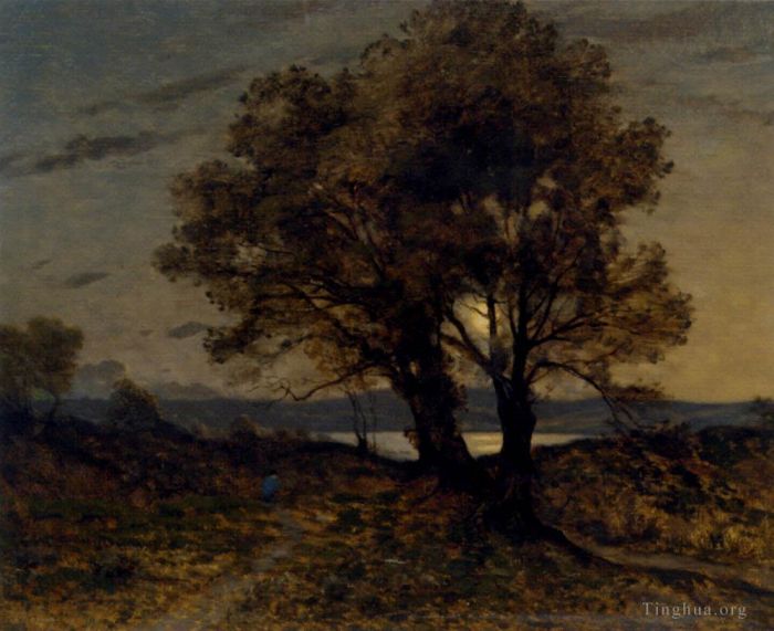 亨利·哈伯尼斯 的油画作品 -  《月光风景》