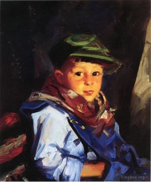 艺术家亨利·罗伯特作品《戴绿帽的男孩又名,Chico》