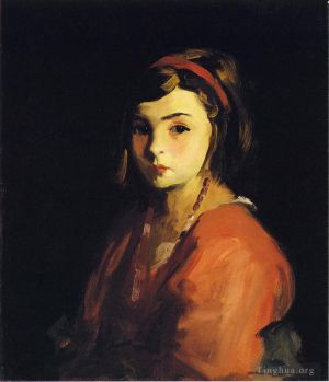 艺术家亨利·罗伯特作品《红衣小女孩》
