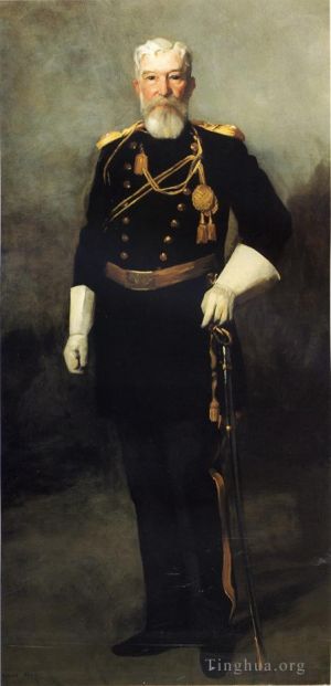 艺术家亨利·罗伯特作品《美国第九骑兵团戴维·佩里上校的肖像》