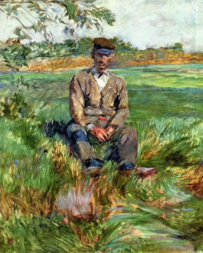亨利·德·图卢兹·劳特累克 的油画作品 -  《塞莱兰的一名工人》