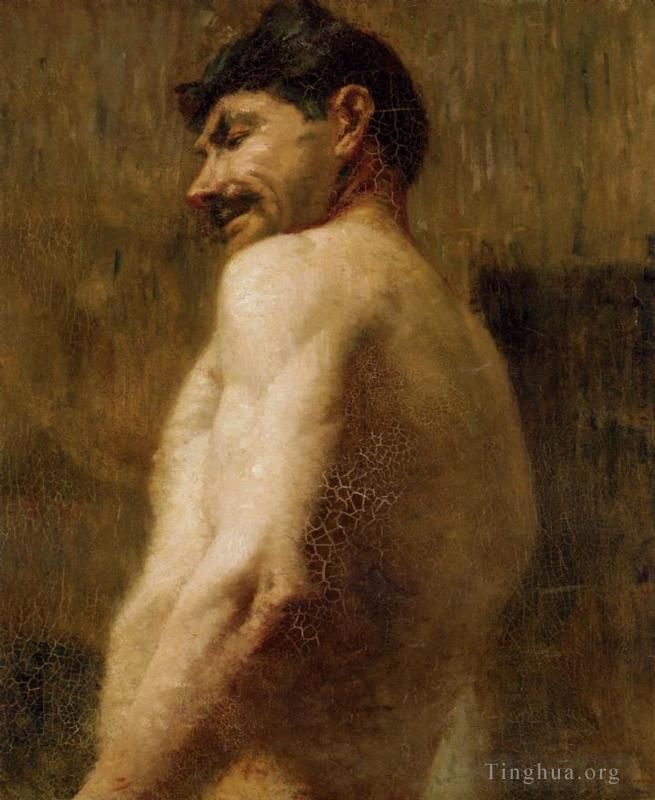 亨利·德·图卢兹·劳特累克 的油画作品 -  《一个裸体男人的半身像》