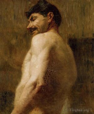 艺术家亨利·德·图卢兹·劳特累克作品《一个裸体男人的半身像》