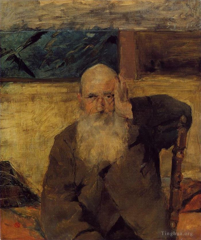 亨利·德·图卢兹·劳特累克 的油画作品 -  《塞莱兰的老人》