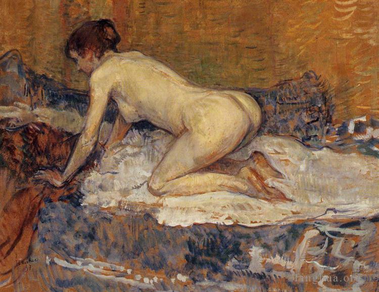 亨利·德·图卢兹·劳特累克作品《蹲着的红发女人,1897》